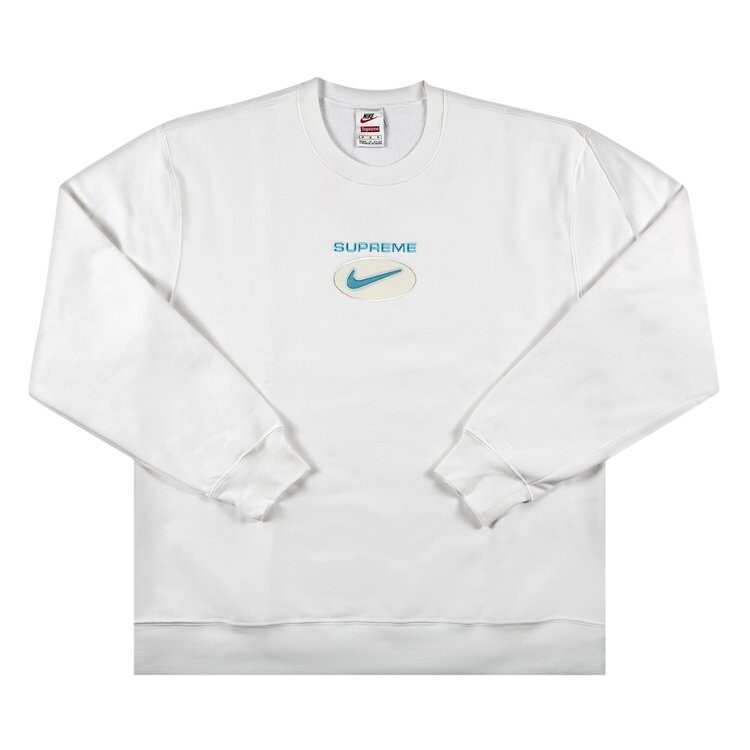 Толстовка Supreme x Nike Jewel Crewneck 'White', белый — фото 2