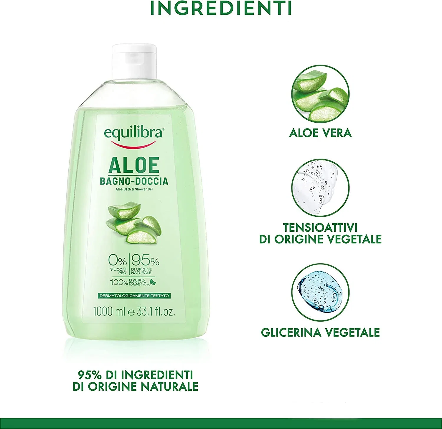 Гель для душа Aloe Vera, Italian Gourmet E.R., 1000 мл — фото 3
