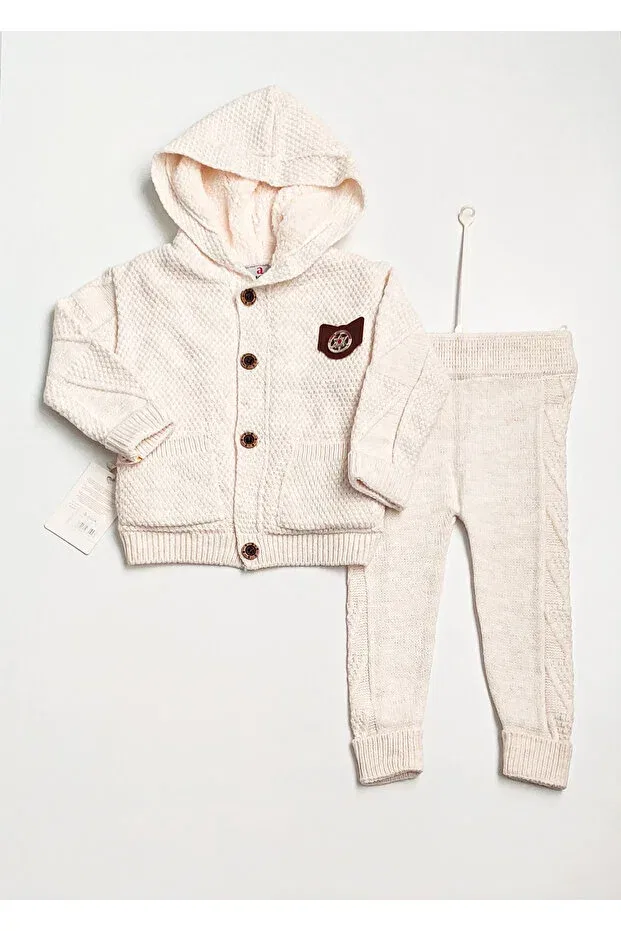 Детский кардиган и леггинсы с косами A Baby, Nude Color