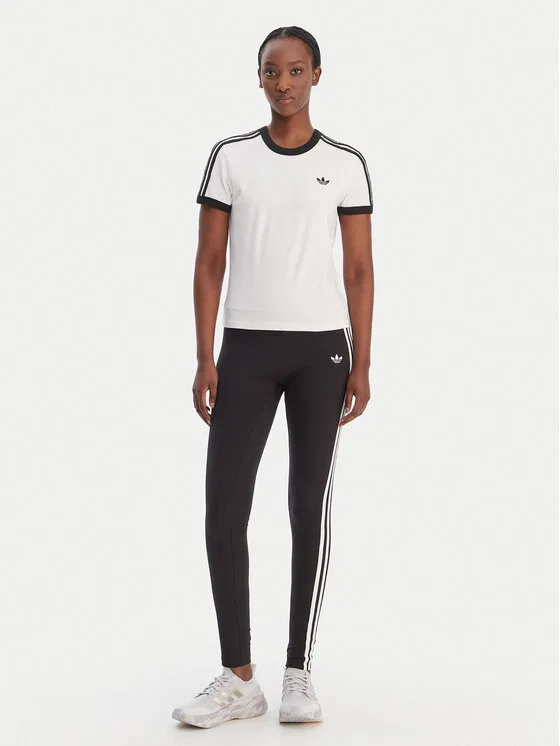 Футболка slim fit 3-Stripes Adidas, белый — фото 2
