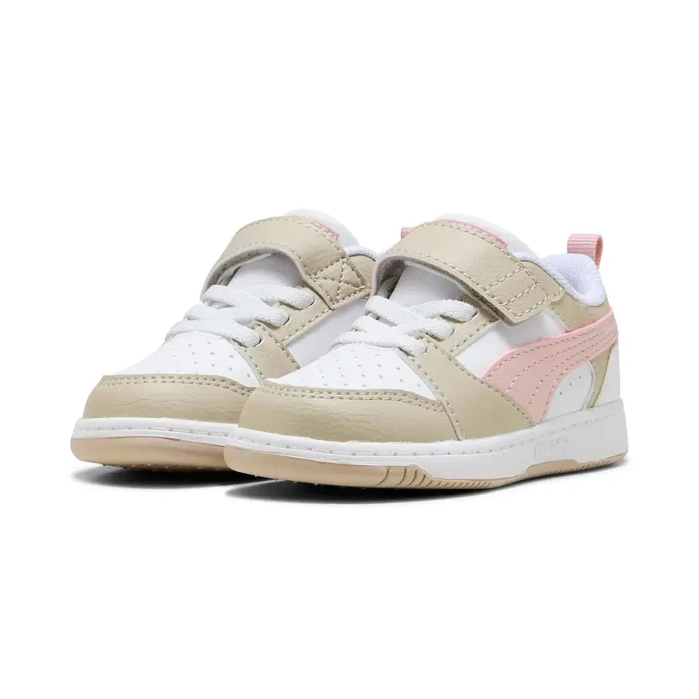 Детские кроссовки для девочек с высоким берцем Puma Rebound V6 Lo AC+, White