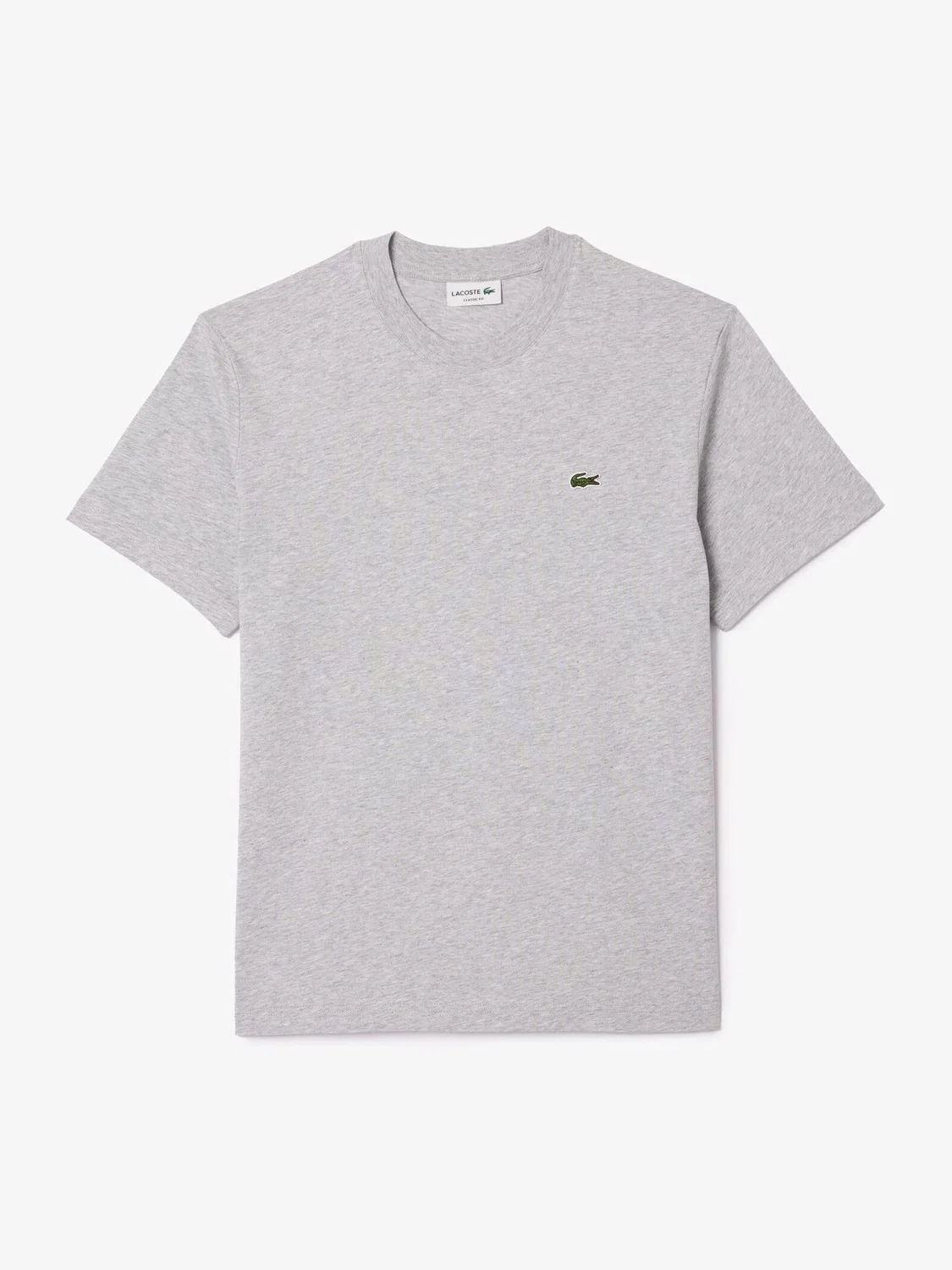 Lacoste Серая хлопковая футболка свободного кроя средней плотности из джерси — фото 4