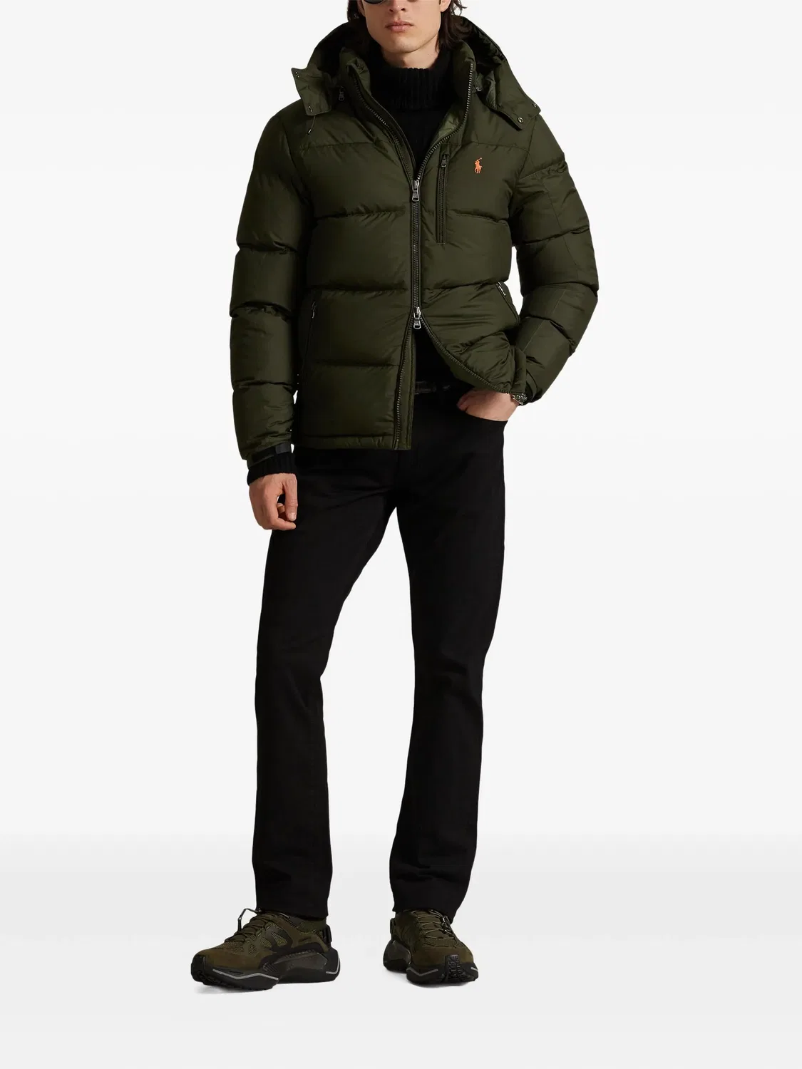 Куртка-пуховик с капюшоном оливкового цвета Polo Ralph Lauren, оливковый — фото 2