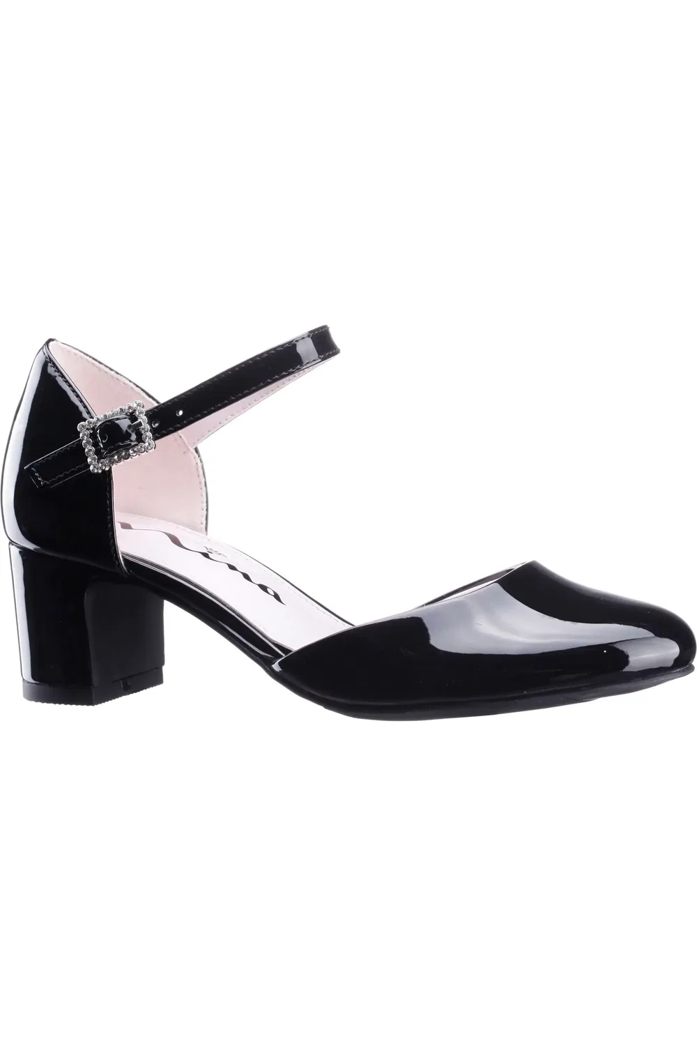 Детские туфли лодочки глянцевые Macey Pump Nina, Black Patent