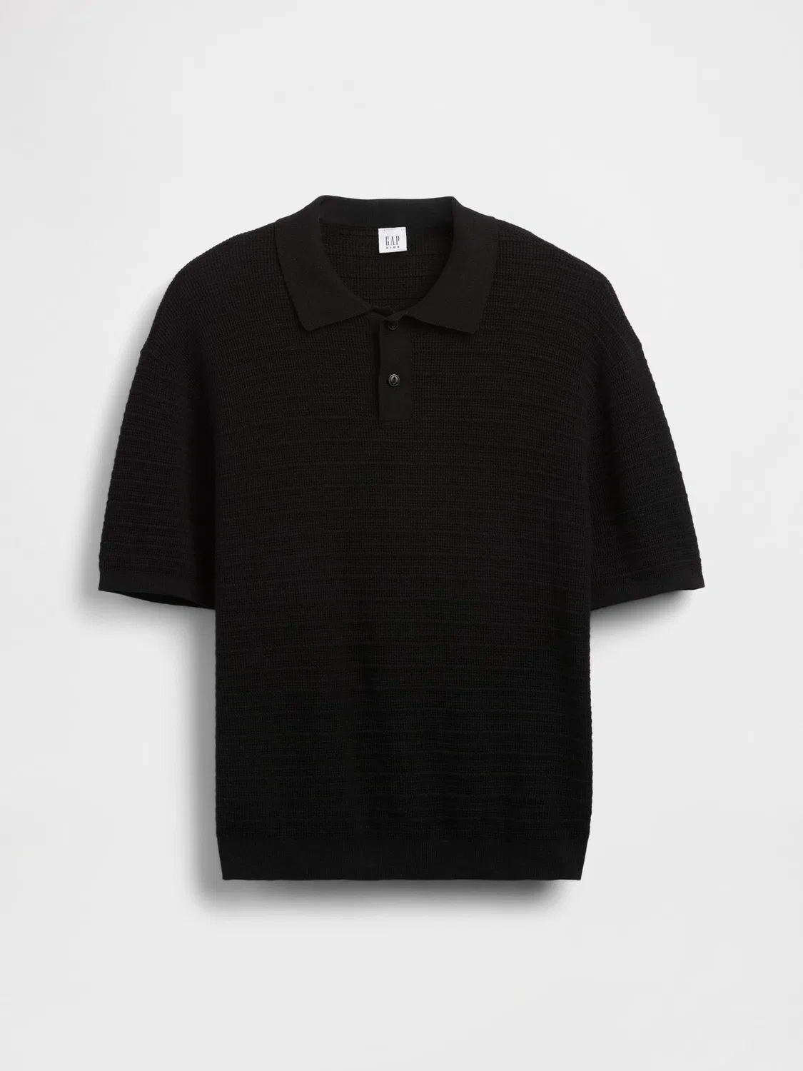 Повседневная рубашка-поло Gap Relaxed Polo Shirt, черный — фото 4