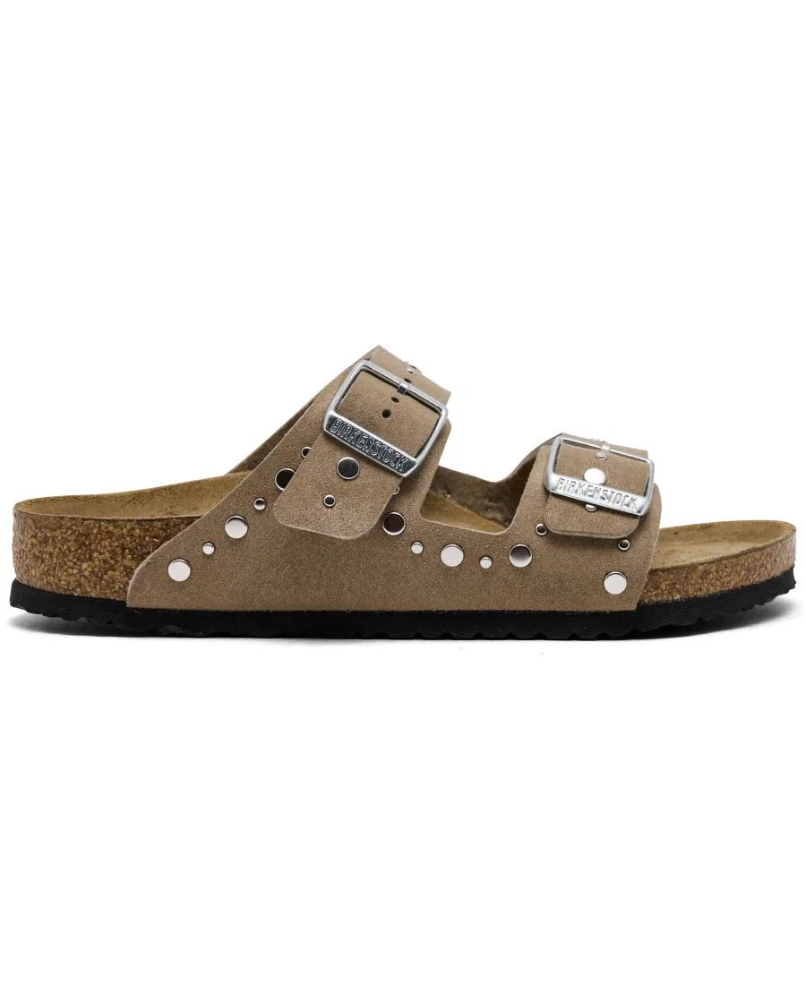 Сандалии-барефутки из замши с заклепками Arizona Rivets Birkenstock, Soft Birki Gray — фото 2