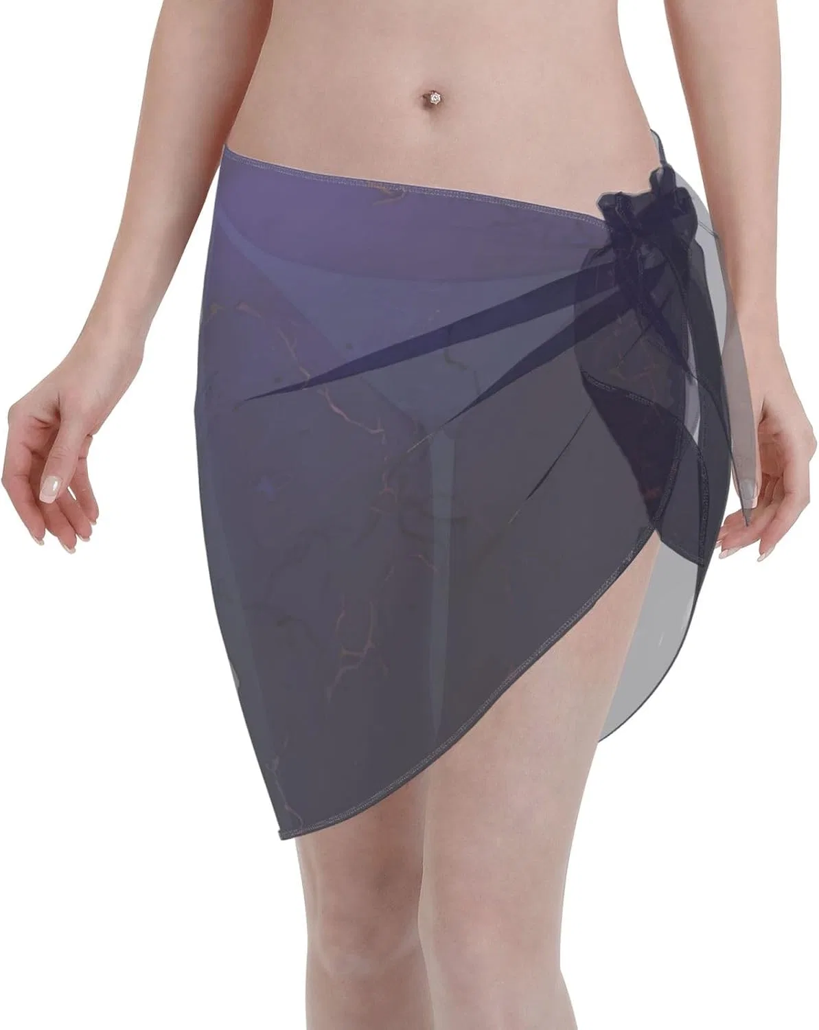 Женская накидка для купальника с принтом, Purple Black