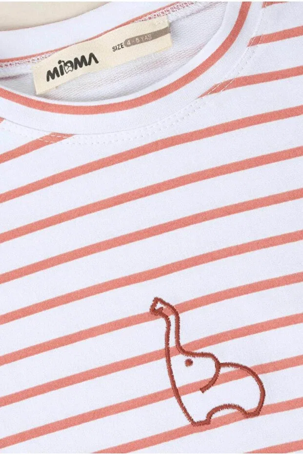 Детская футболка полосатая для мальчиков Mioma Kids, Orange — фото 3