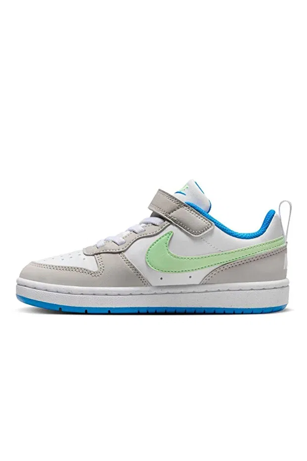 Детские кроссовки для прогулок из искусственной кожи Nike, White-Gray-Green — фото 3