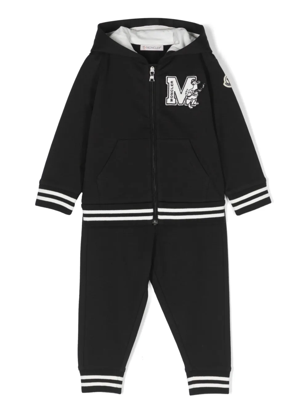 

Спортивный костюм с нашивкой-логотипом Moncler Enfant, черный
