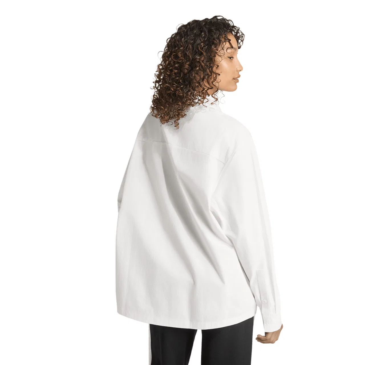 Женский лонгслив из хлопка 3 Stripes Long Sleeve T-Shirt Adidas, Cloud White — фото 2