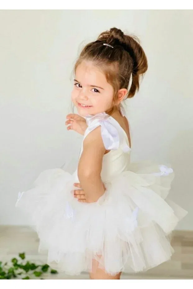 Детское платье для девочек с принтом Kokosh Kidss, White — фото 3