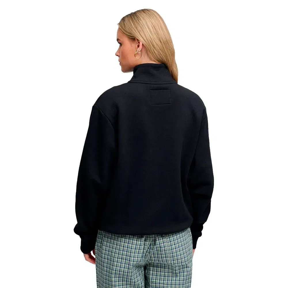 Женский свитшот с полузастежкой-молнией Superdry Signature Embroidered, Black — фото 2
