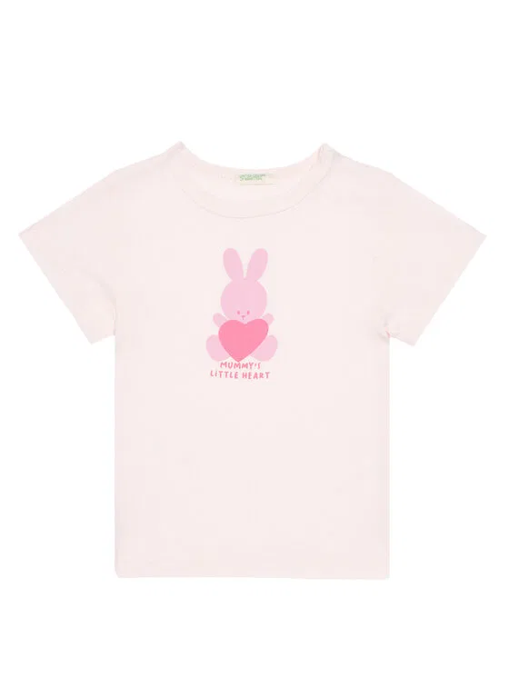 Футболка regular fit United Colors Of Benetton, розовый