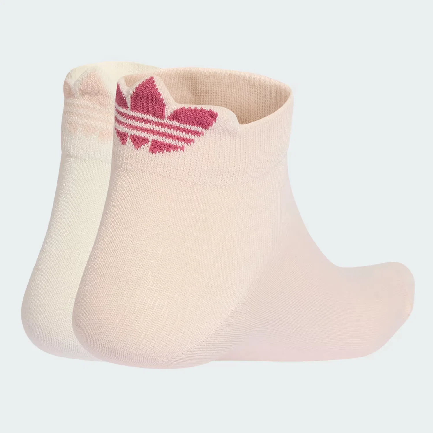 Носки короткие 2 пары BACK TREFOIL SOCKS Adidas Originals, белый/кварцевый/малиновый — фото 2