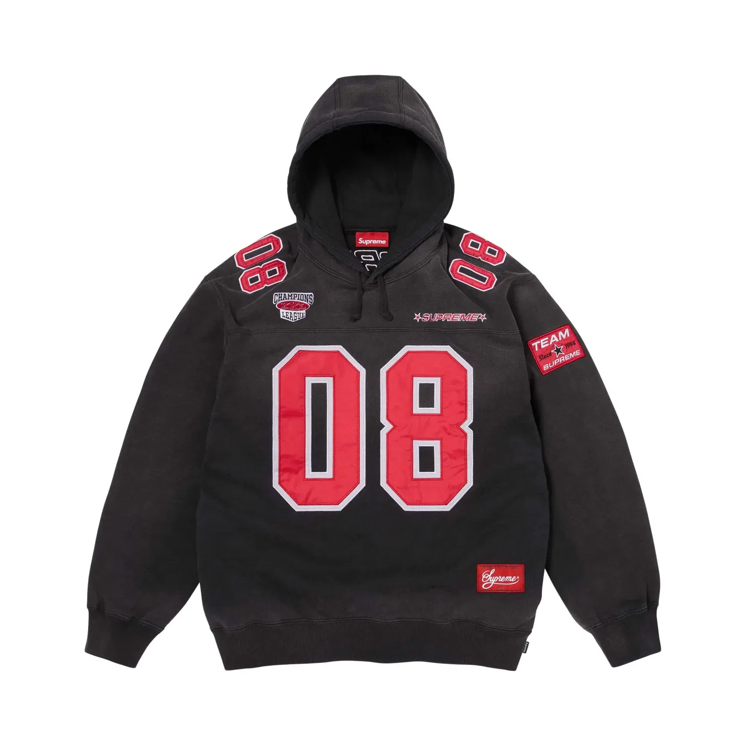 Толстовка Supreme Jersey с капюшоном, черный