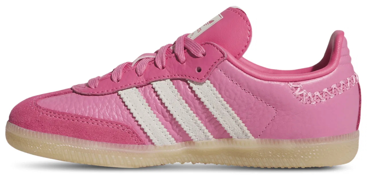 Кроссовки для девочек Samba Adidas, цвет Bliss Pink/Off White — фото 2