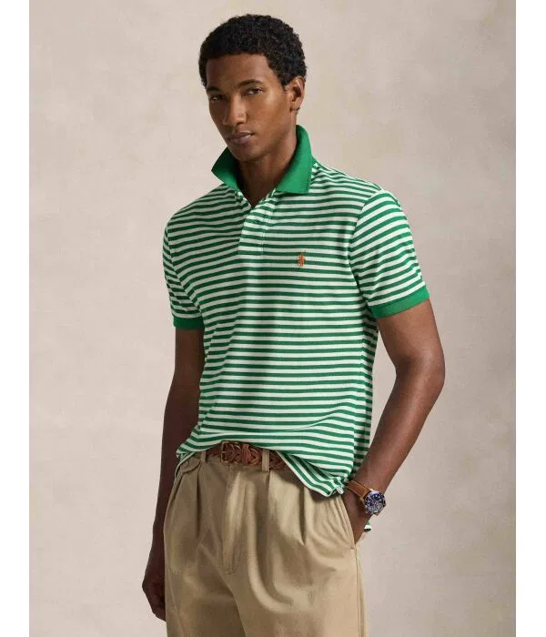 Мужское поло Custom Slim Fit Polo Ralph Lauren, зеленый