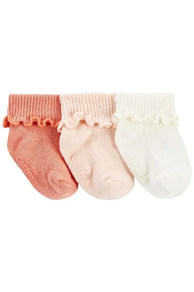 Детские носки для девочек 3-парные с рифленым узором Carter'S, Multicolor
