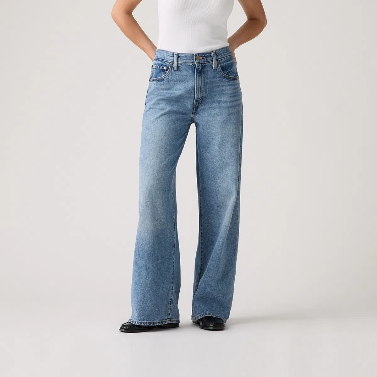 Джинсы Wide Leg, Levis, Light Blue — фото 4