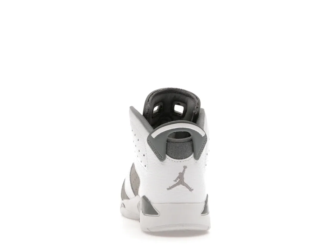 Детские кроссовки с перфорацией Jordan 6 Retro Jordan, White/Medium Grey/Cool Grey — фото 4