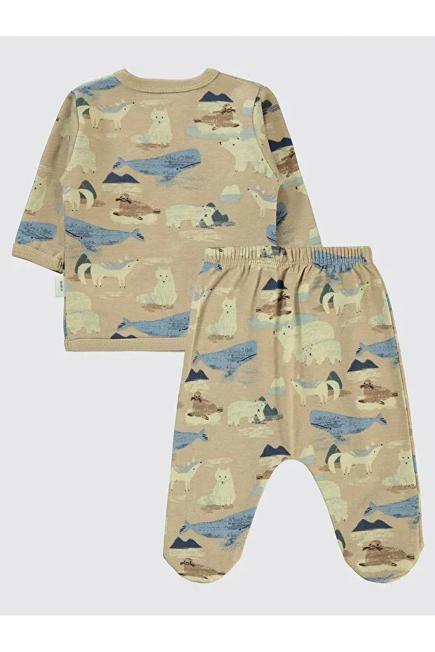 Детское боди-комплект для новорожденных с принтом Hibernation Printed Bodysuit Sets Civil Baby, Coffee With Milk — фото 3