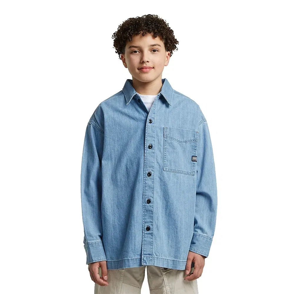 Детская рубашка с длинным рукавом Boxy Fit G-Star, Blue