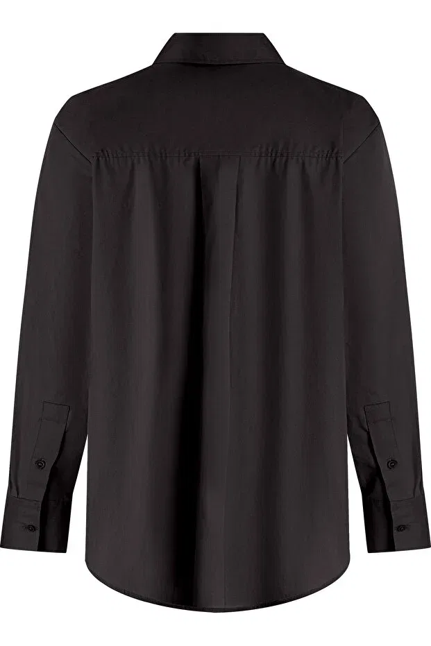 Женская рубашка из поплина с длинным рукавом Tommy Hilfiger, Black — фото 3