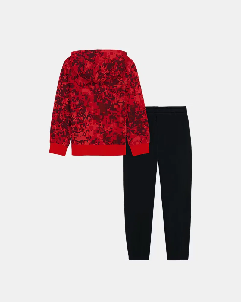 Комплект с худи для мальчиков флисовый, худи и джоггеры, UA Rival Print UnderArmour, Anthem Red/Black — фото 3