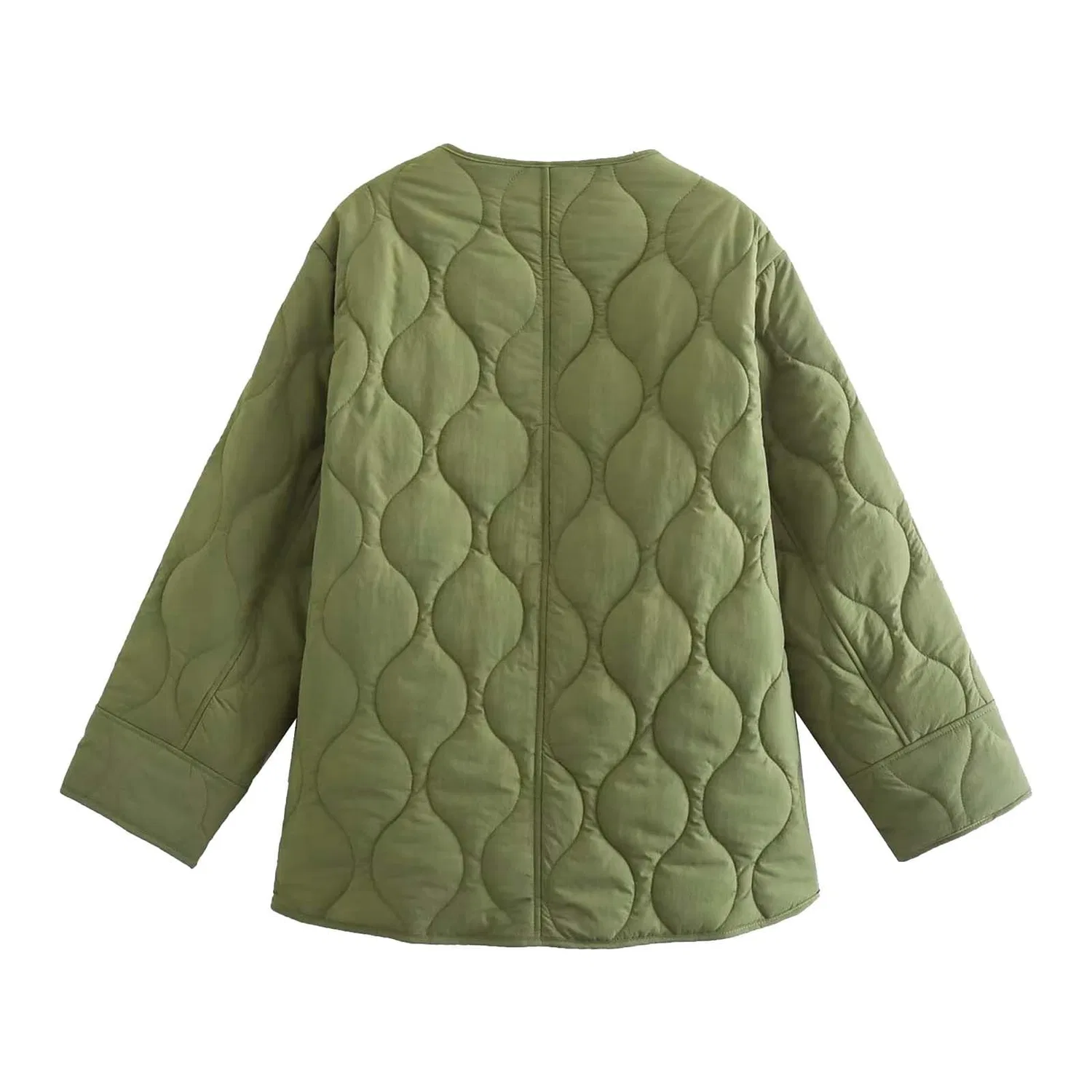 Женская куртка с принтом в клетку Padded Jacket, Verde militare — фото 2