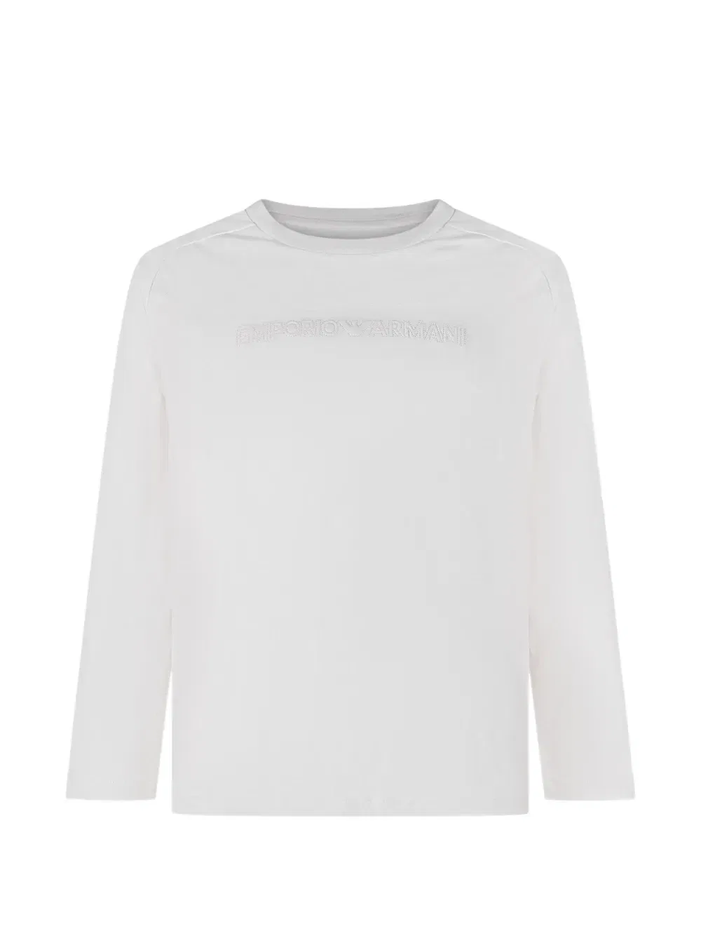 Футболка с длинными рукавами и вышитым логотипом Emporio Armani Kids, белый