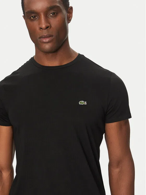 Футболка Lacoste Regular Fit, мужская, однотонная, черный — фото 4