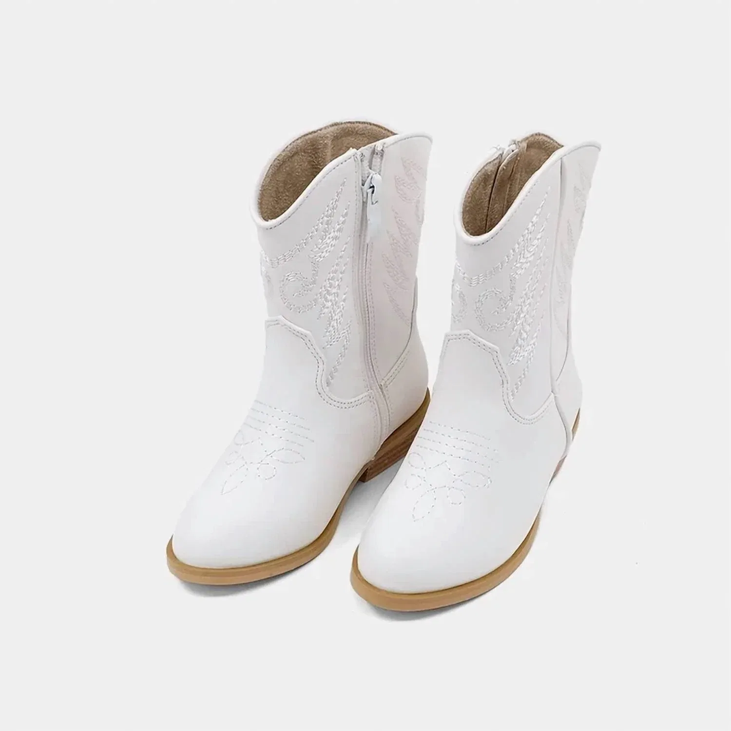 Детские сапоги Zahara Mini Boot с западной строчкой SHU SHOP, White — фото 3