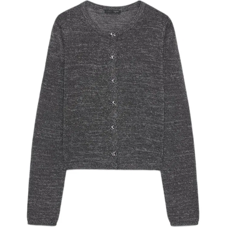 Женский свитер с круглым вырезом Dark Silver ZARA, Dark Silver
