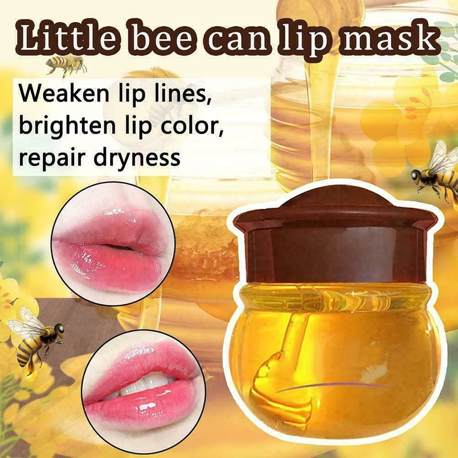 Бальзам для губ Honey Pot Honey Lip Mask, увлажняющий с прополисом, Nihexo, 2 шт, 10 г — фото 4