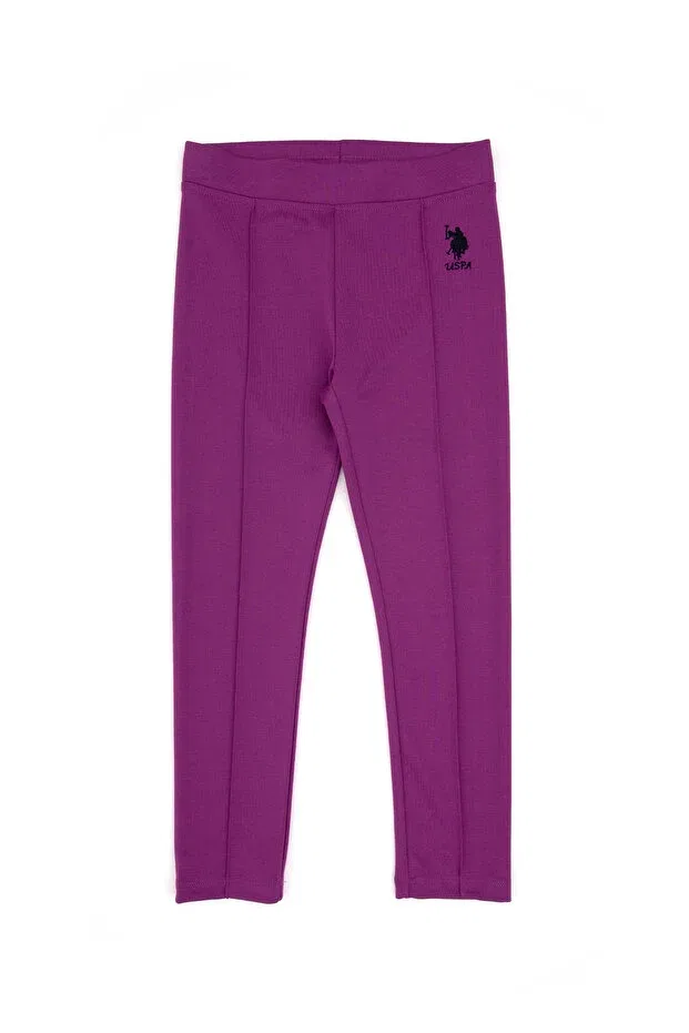 Детские леггинсы для девочек с рифленым переплетением U.S. Polo Assn., Violet — фото 4