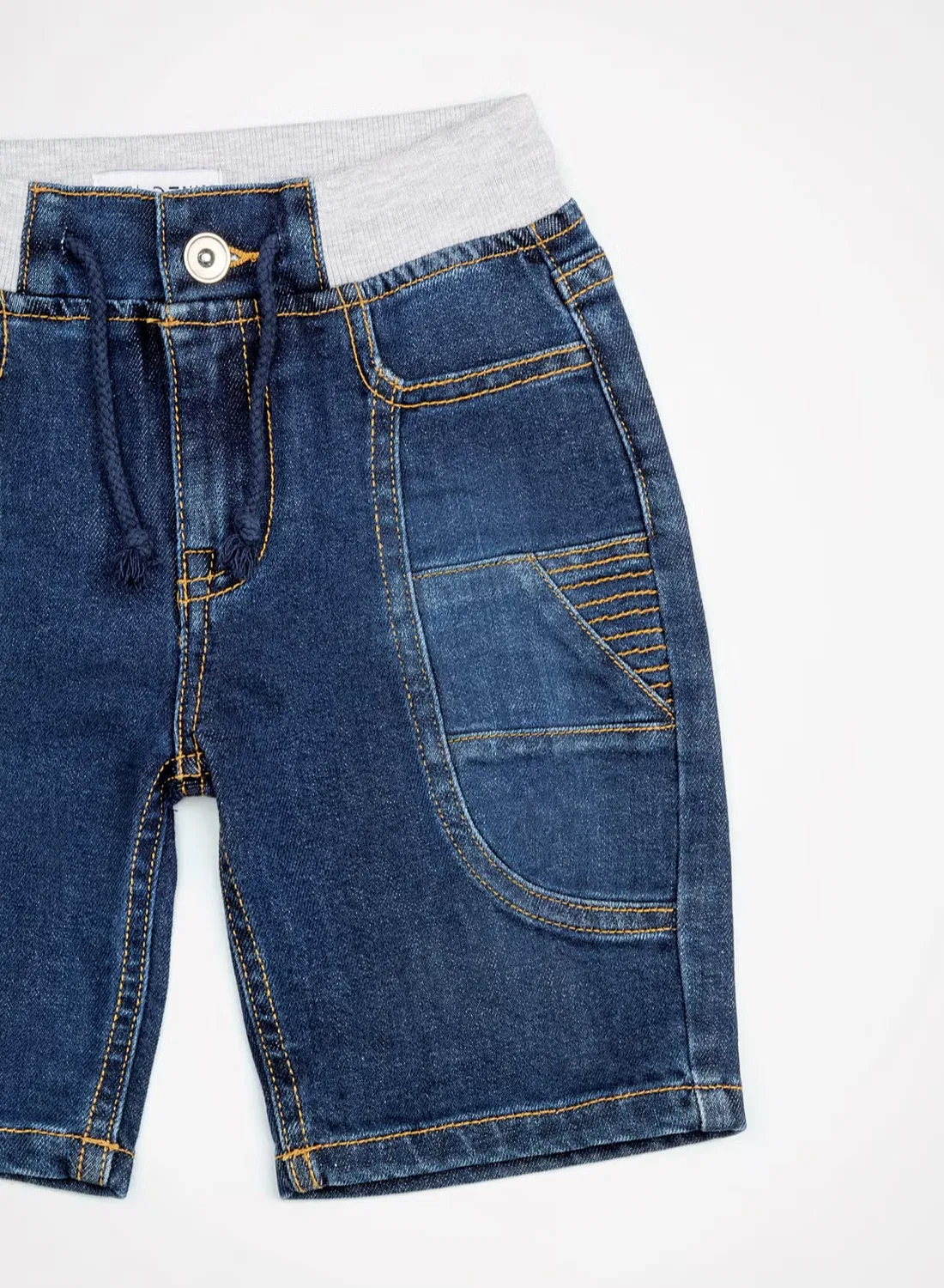 Шорты с принтом на эластичном поясе с завязками Web Denim, синий — фото 3