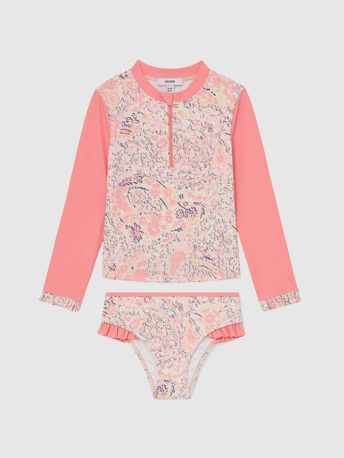 Комплект для плавания с рашгардом и бикини, Nola Reiss, Pink Print