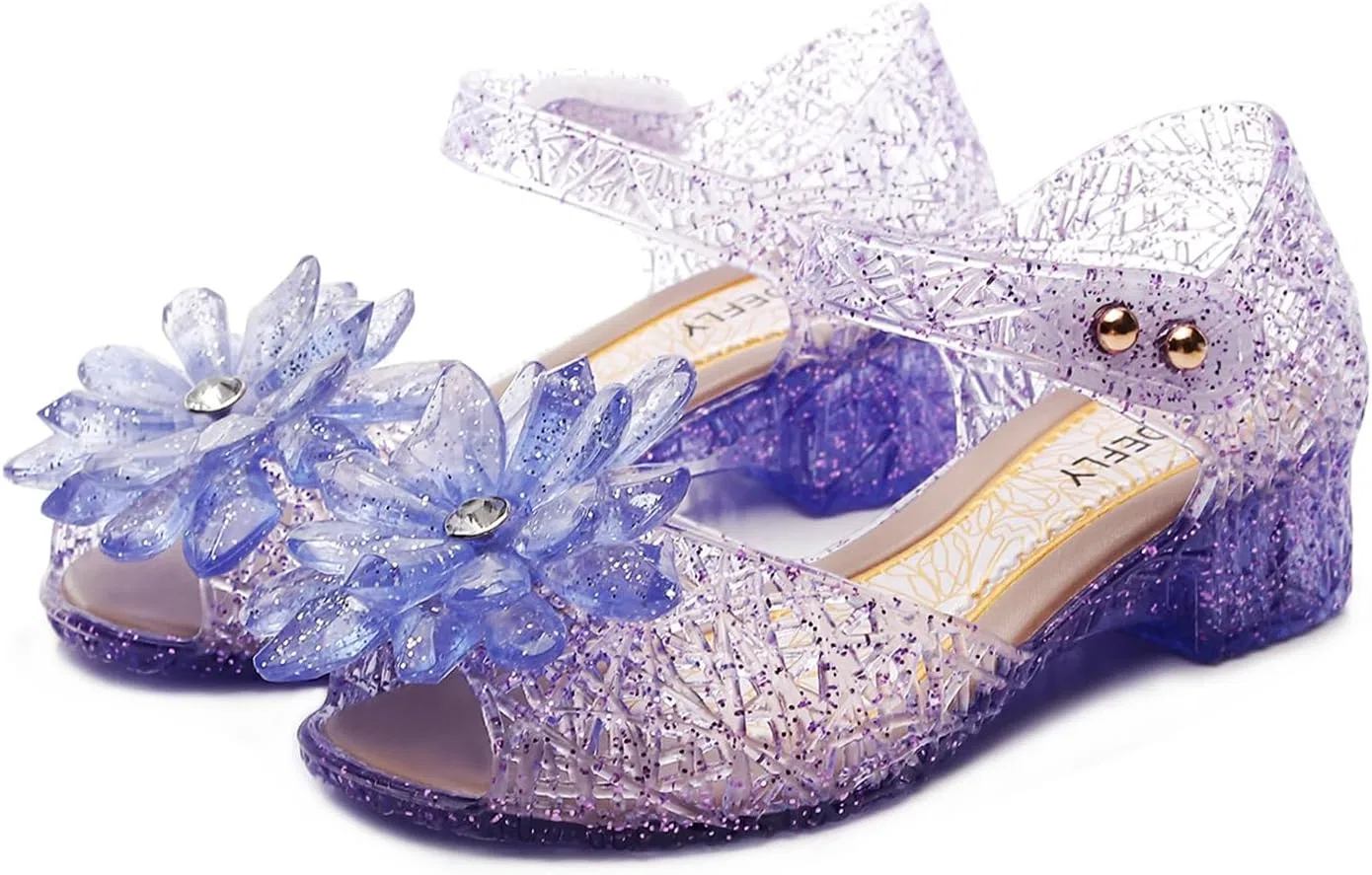 Детские туфли-балетки для девочек с принтом Flower Pairing TANDEFLY, Crystal Purple