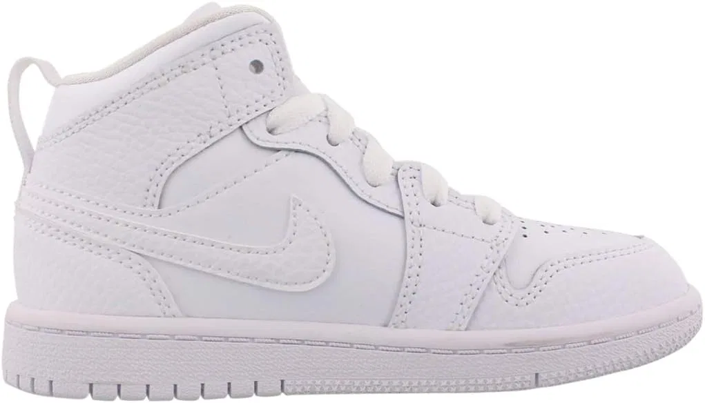 Детские кроссовки для мальчиков Air Jordan 1 Mid GS Nike, Pure White — фото 2