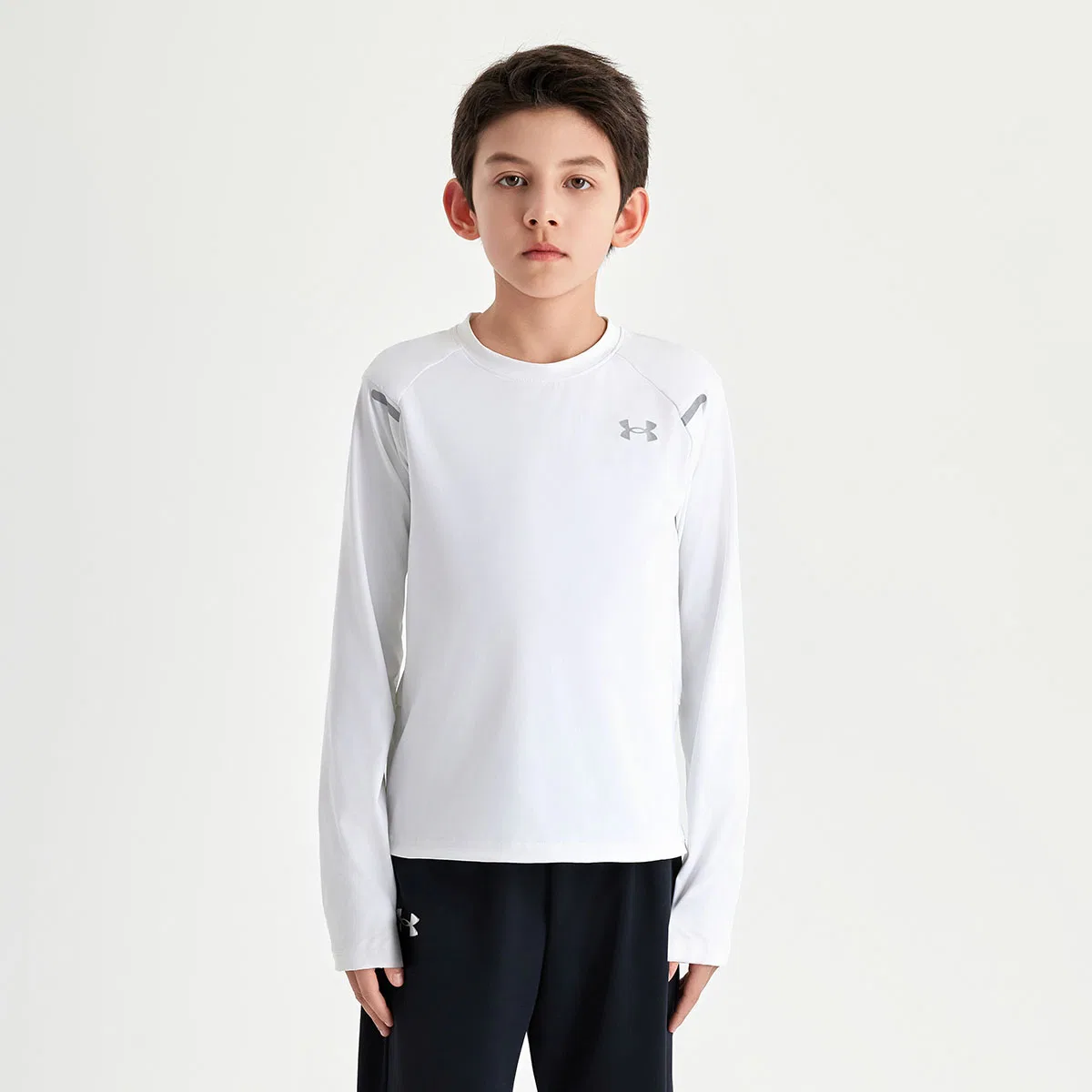 Детская футболка для тренировок с длинным рукавом Under Armour, White — фото 4