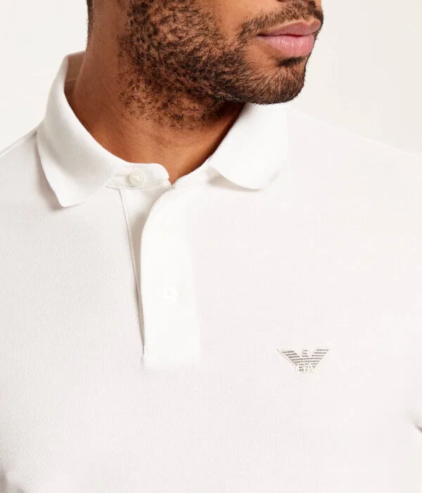 Мужское поло с двойным лицом Double Face Polo Emporio Armani, белый — фото 4