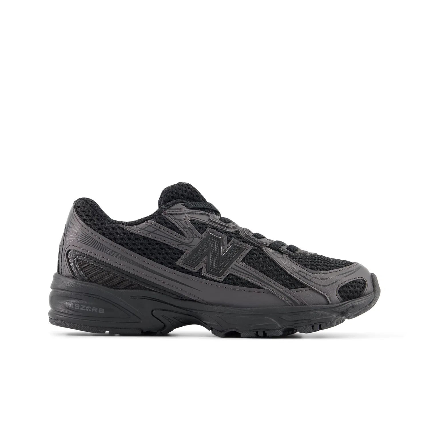 Детские кроссовки на шнурках с сетчатым верхом 740 Bungee Lace New Balance, Black Cement