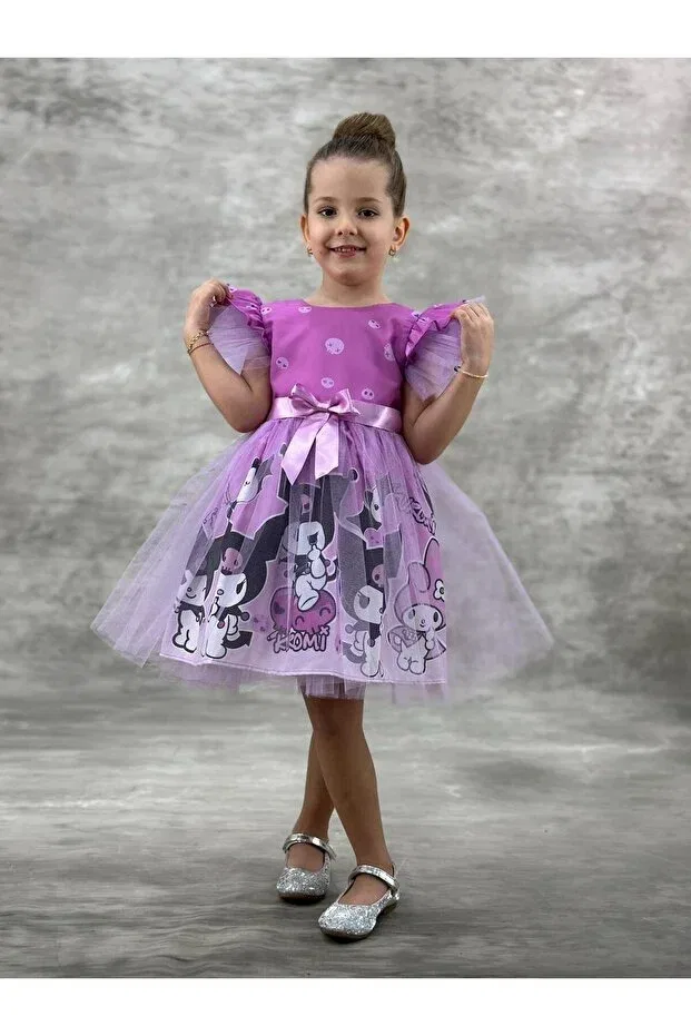 Детское платье из фатина с принтом Kuromi Birthday Dress Little Pumpkin, Lilac — фото 2