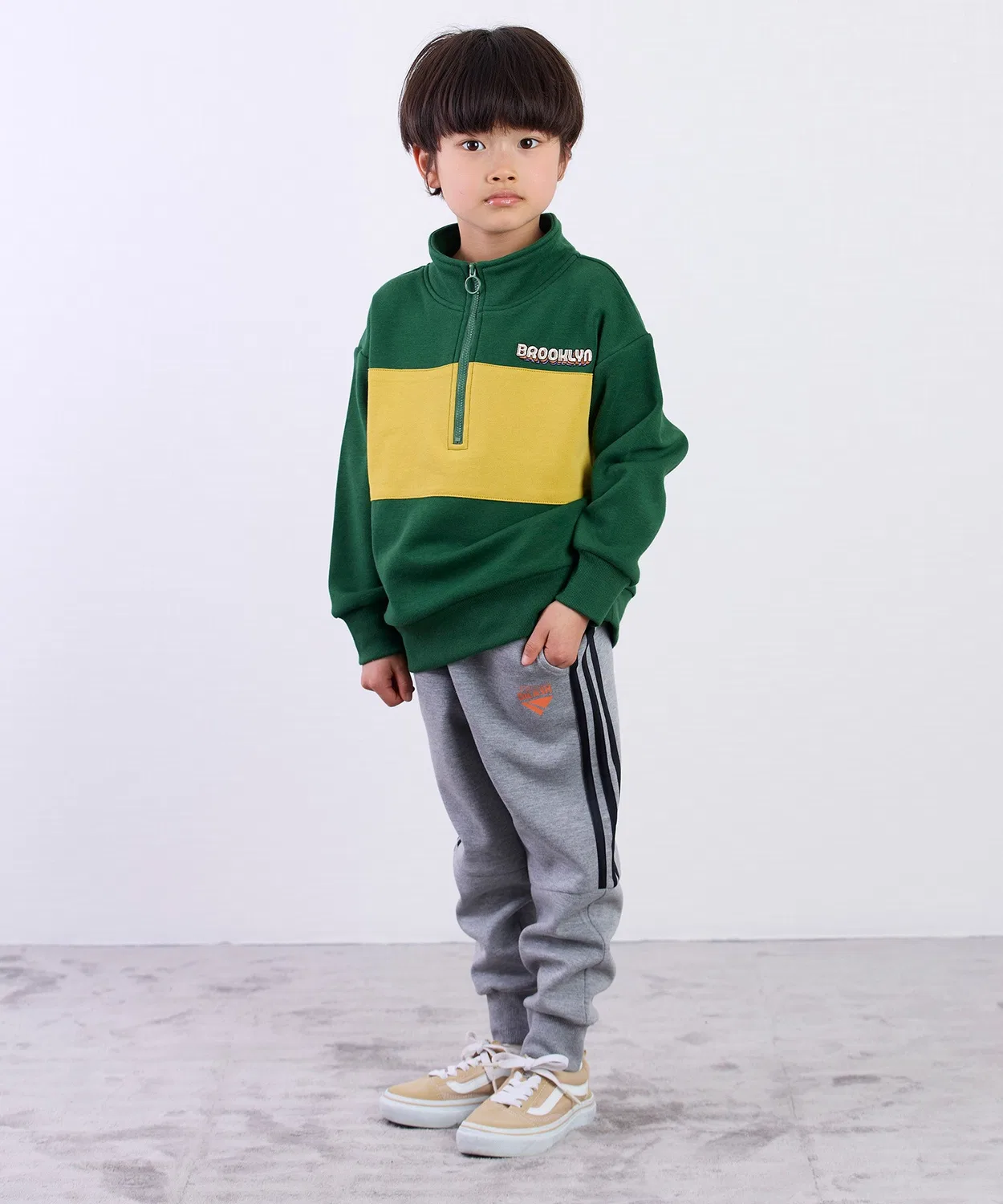 Детский свитшот с длинным рукавомHalf Zip DILASH, Green