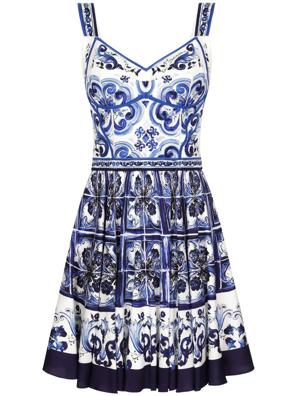 

Платье мини с принтом Majolica DOLCE & GABBANA, синий
