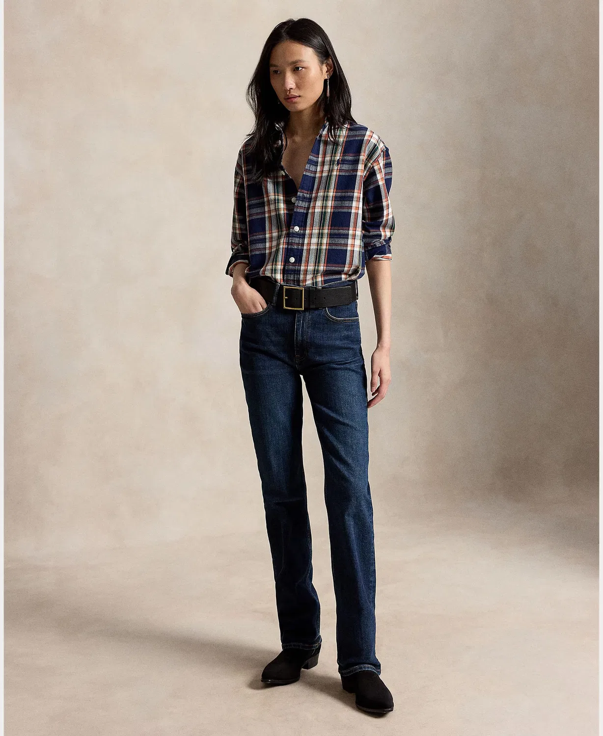 Женская рубашка из хлопка, Polo Ralph Lauren, мультиколор — фото 4
