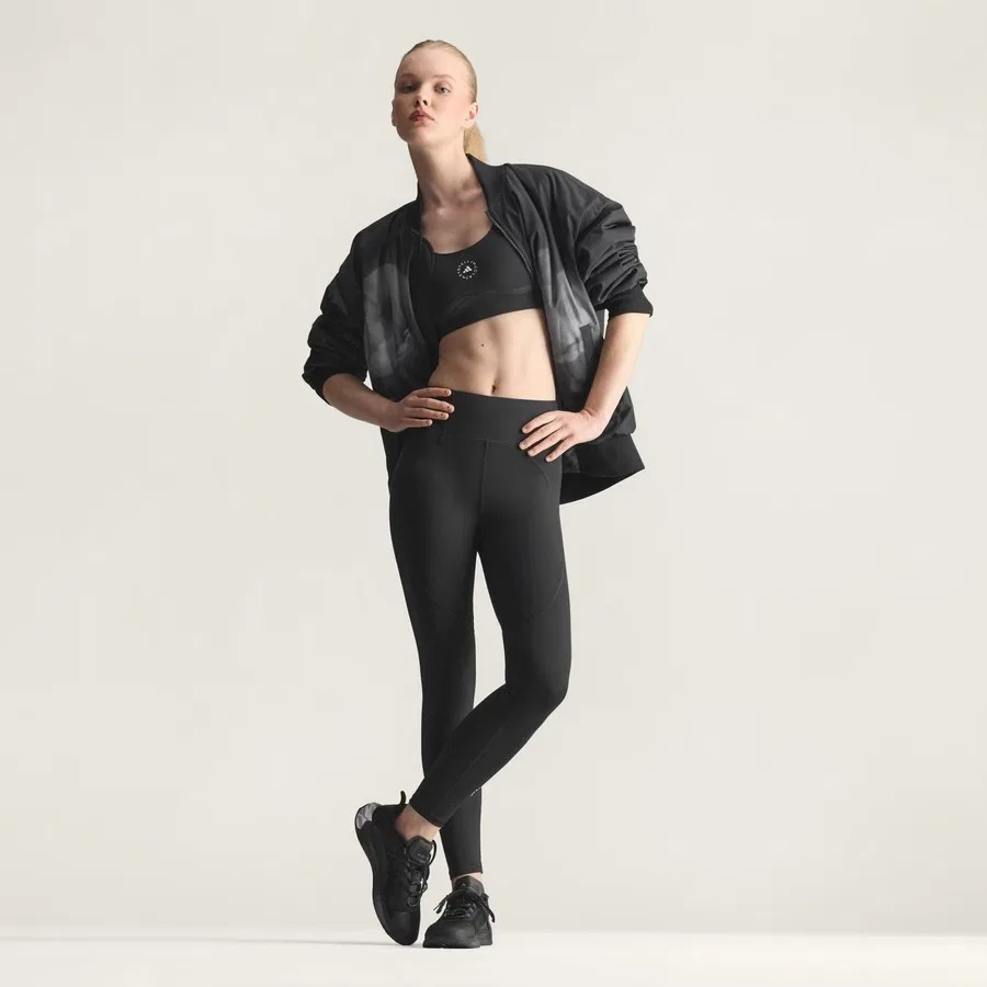 Женский спортивный бюстгальтер с длинным рукавом By Stella McCartney Power Impact Training adidas, Черный — фото 3