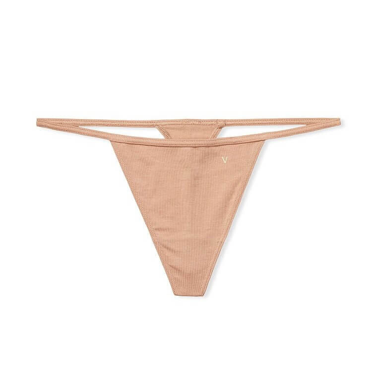 

Стринги Victoria's Secret Stretch Cotton, бежевый