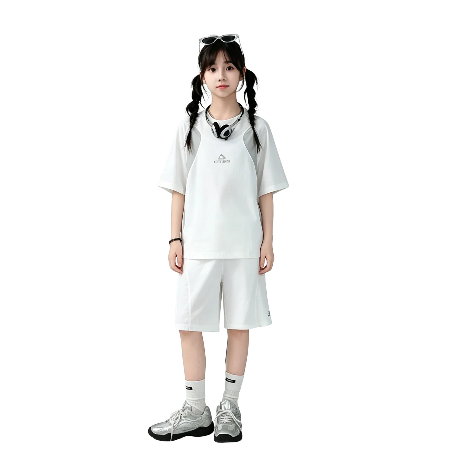 Детский комплект футболки и шорт Lanza, White
